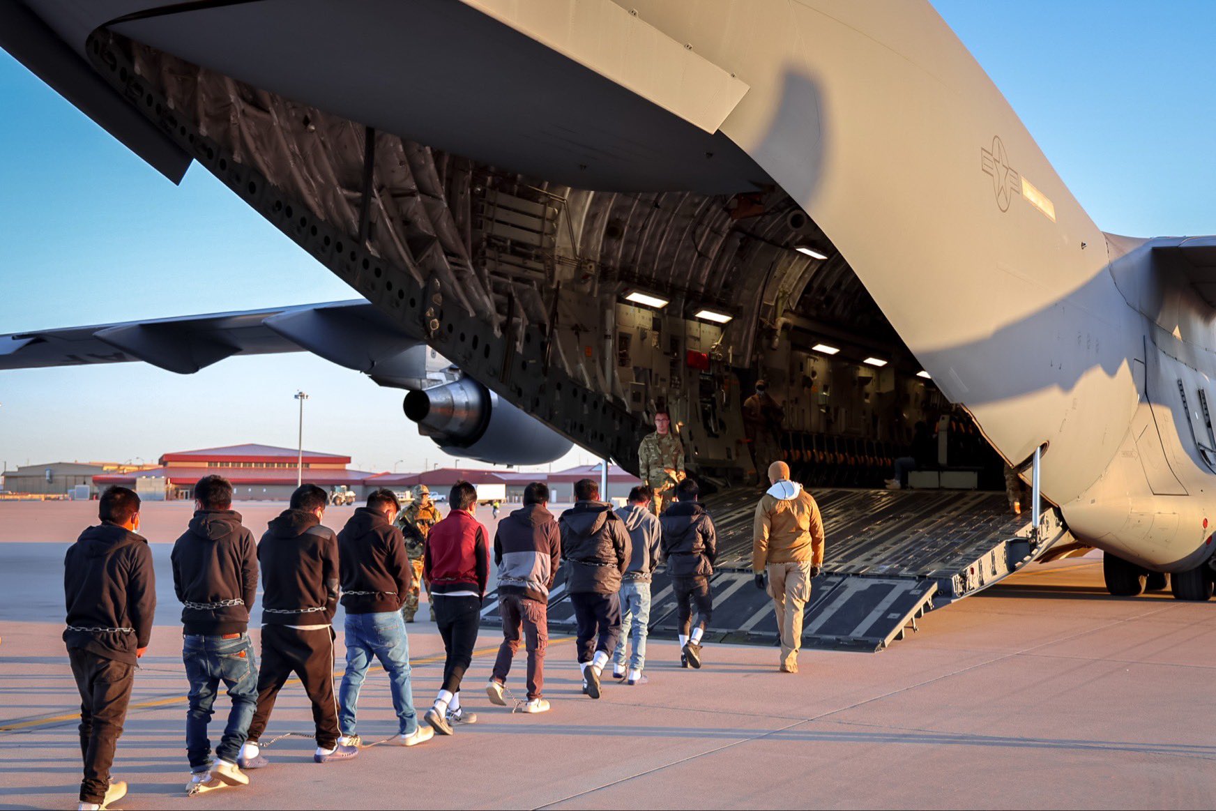 The biggest operation in history .. America deports immigrants with military aircraft