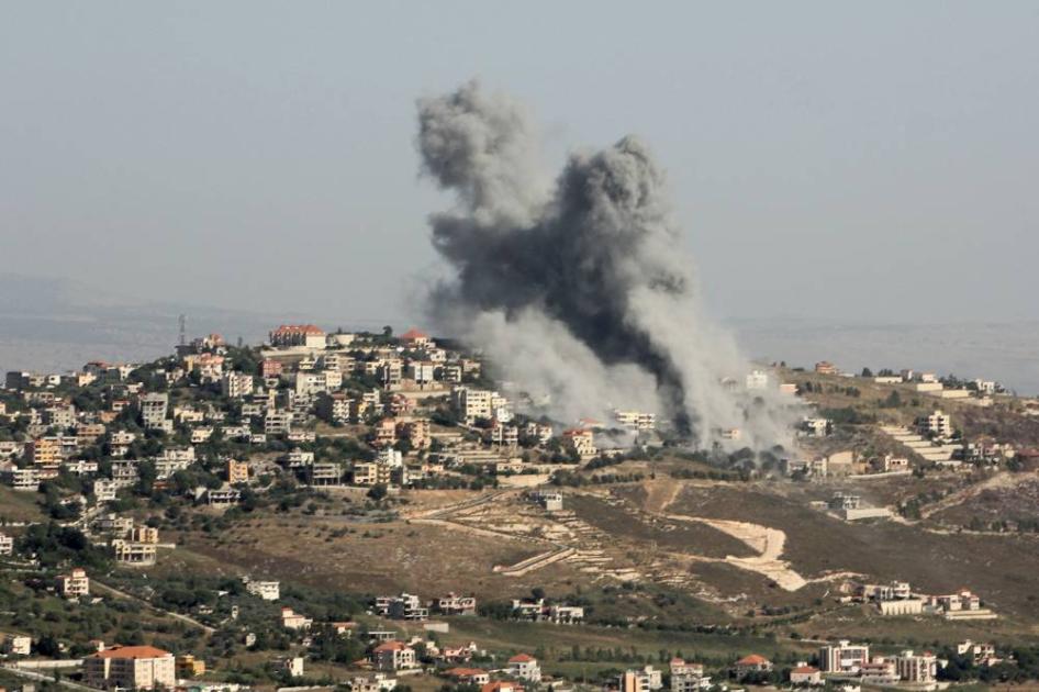 Israeli bombing of southern Lebanon kills two and causes widespread fires